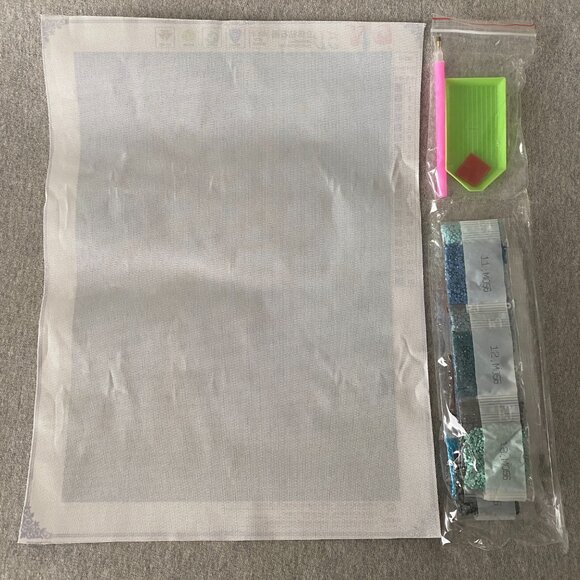 NWOT DIY 5D Dimensional Diamond Painting Blue Whimsical Tree Size 30x40cm - Picture 2 of 2